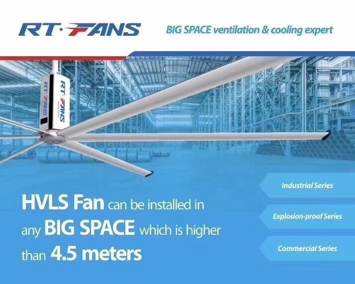 “瑞泰風(fēng)”超大直徑工業(yè)風(fēng)扇，鋼結(jié)構(gòu)廠房通風(fēng)降溫方案,廠房車間通風(fēng)降溫方案,大型工業(yè)風(fēng)扇,物流倉儲(chǔ)大風(fēng)扇,工業(yè)大風(fēng)扇,工業(yè)大吊扇,工業(yè)節(jié)能風(fēng)扇